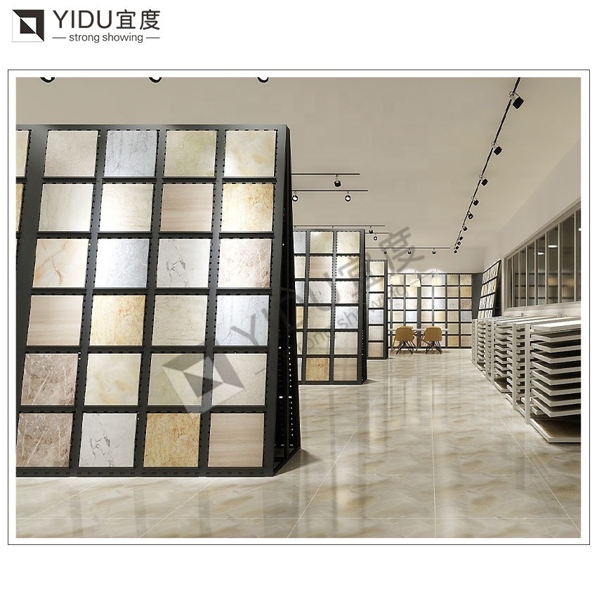 YIDU Peg Board Panel Hole Board A Frame For Stone Sample Stand Showroom Adjustable Ceramic Tile Punching Display Rack