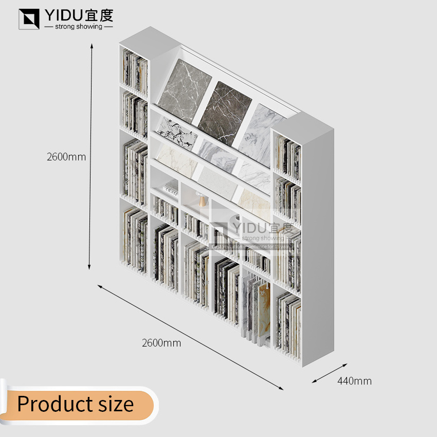 Factory price quartz stone mosaic multi functional shelf tile sample display rack ceramic tile floor display stand