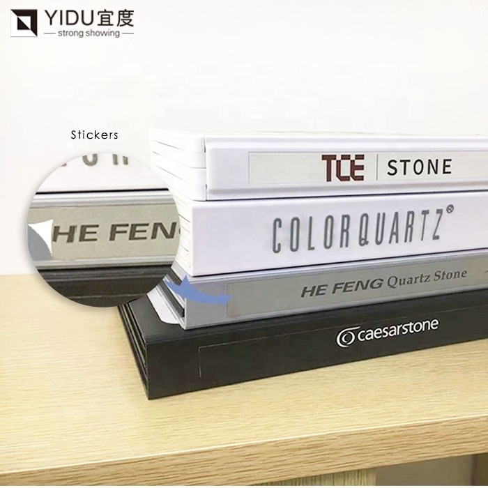 New Arrive Stand Holder Box Desktop Tower Quartz Logo Stone Tile Small Sample Acrylic Display Rack