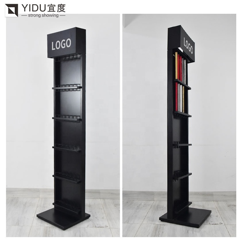 Factory Wholesale quartz metal showroom display stand porcelain ceramic show rack granite stone display stand