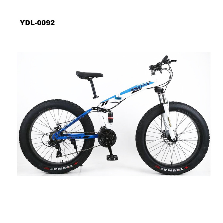 Folding Fat Tire European market Bike Double Absorber Disc Brake Soft-Tailed Mountain Bikes 4.0  Bicycle