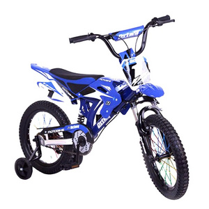 New Products 2017 Kids Motorcycle Bike 12/16 Inch Suspension Bike 4 Wheels Moto Design Kid Bicycle