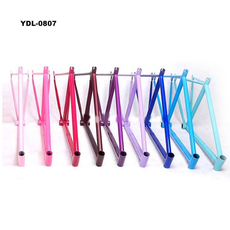 fixed gear bikes frame can customize colorful whole frame front fork 700C high carbon steel frame single speed