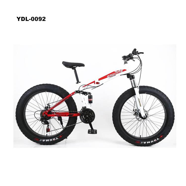 Folding Fat Tire European market Bike Double Absorber Disc Brake Soft-Tailed Mountain Bikes 4.0  Bicycle