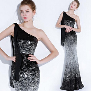 Party Women Sequin Single Shoulder Dresses Wholesale Sexy Sequin Single Shoulder Dresses