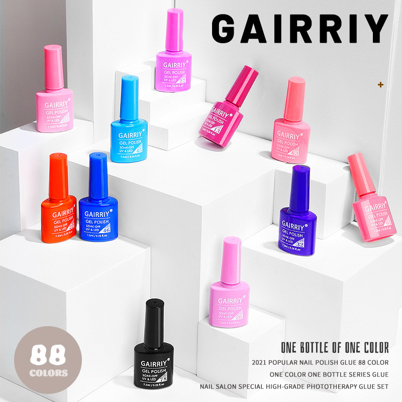 88 Colors 7.5ml Long Lasting Soak Off UV Gel Nail Polish Set Nails Salon Special Wholes Fast Drying Nail Glue Nailart Factory