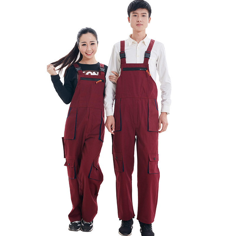 Men Women Bib Overalls Work Clothing Protective Coverall Repairman Strap Jumpsuits Working Uniforms Sleeveless Coveralls 4 Color