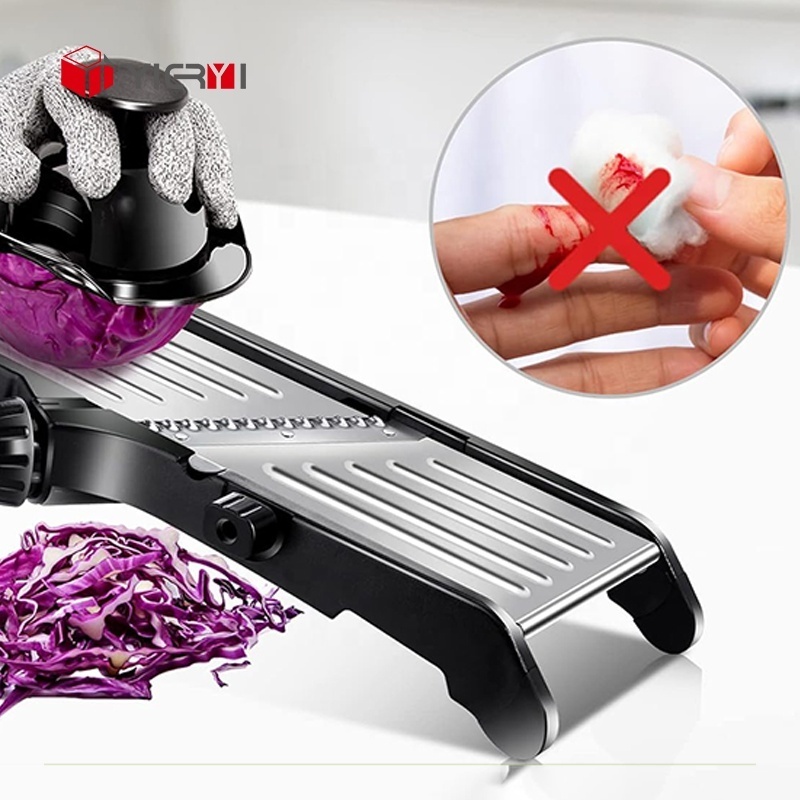 Yieryi Adjustable Mandolin Food Cutter Vegetable Slicer Fruit Cutter Stainless Steel Kitchen Julienne Slicer for Kitchen