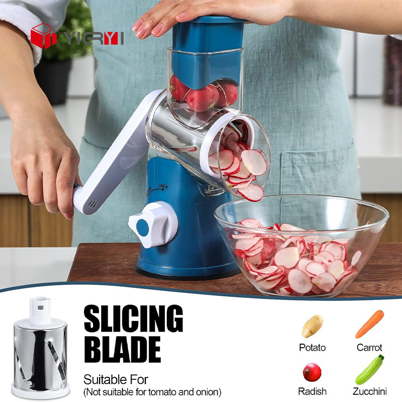 Multi-functional Vegetable Chopper Mozzarella Cheese Grater Shredder Spiralizer Vegetable Cutter Slicer Rotary Cheese Grater