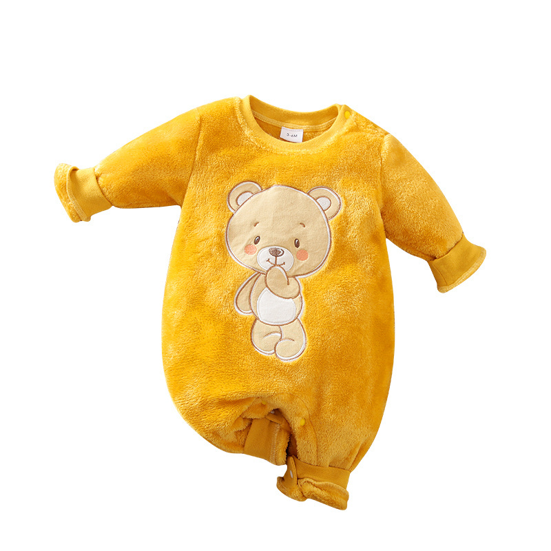 Wholesale Polyester Knitted Long Sleeve New Born Baby Clothes Winter Baby Romper Baby Onesie