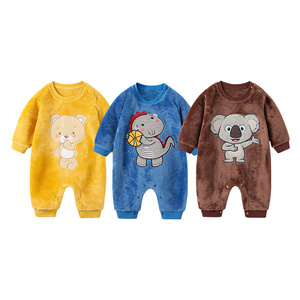 Wholesale Polyester Knitted Long Sleeve New Born Baby Clothes Winter Baby Romper Baby Onesie