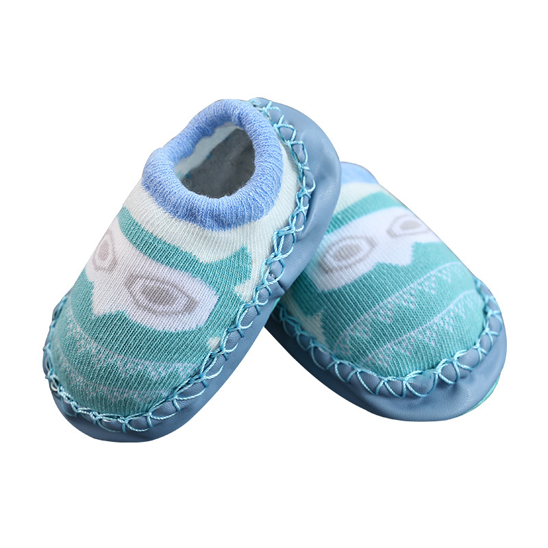 Knit Slipper Baby Rubber Soles Socks With Leather Sole baby socks non slip