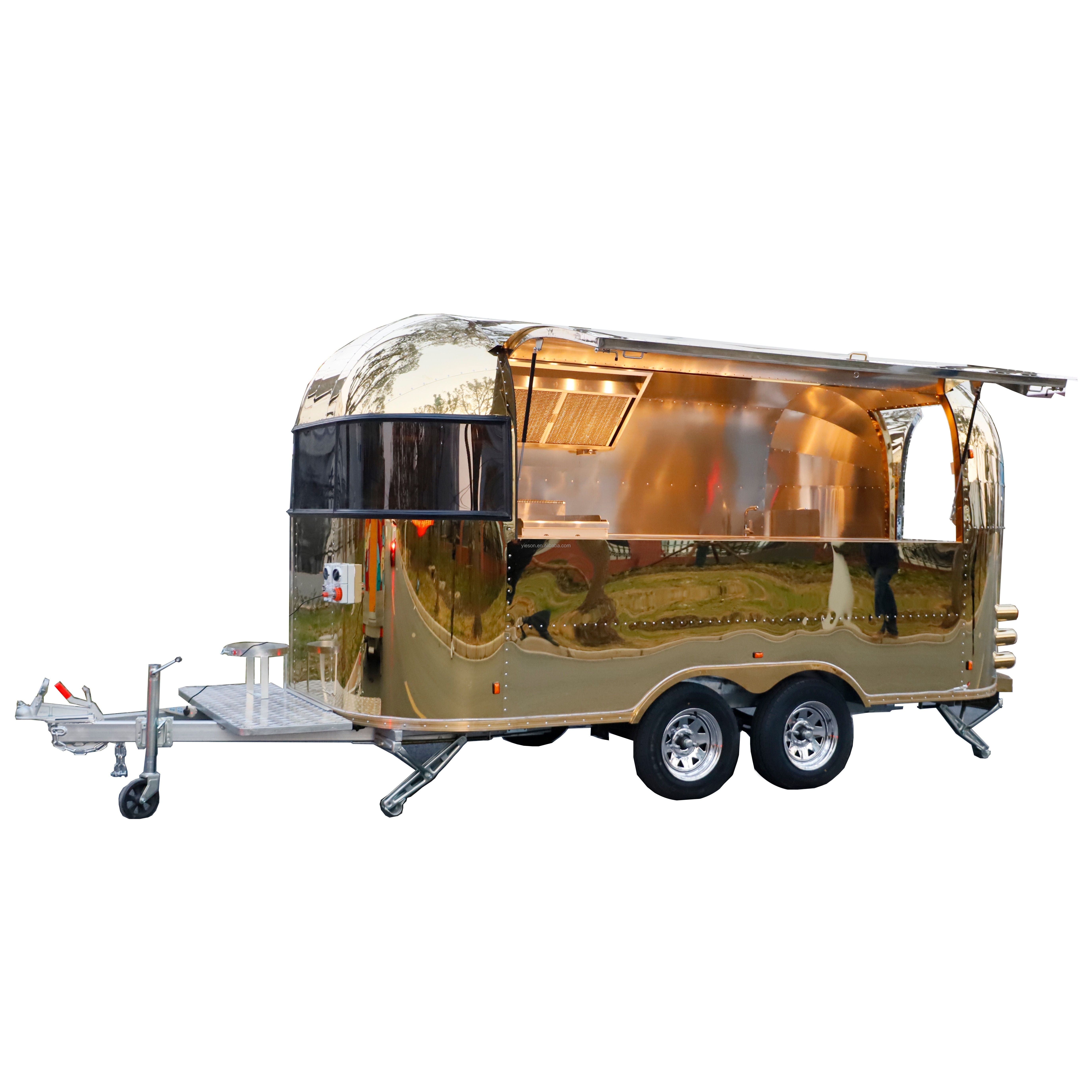 Manufacturer custom trailer stainless steel bbq food trailer Drinks pizza burgers fast food carts