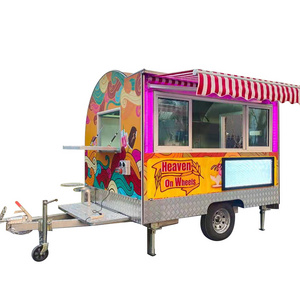 Top Quality China food cart trailer  ice truck food trailer restaurant service fast food truck