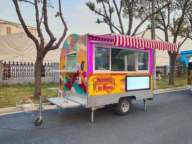 Top Quality China food cart trailer  ice truck food trailer restaurant service fast food truck