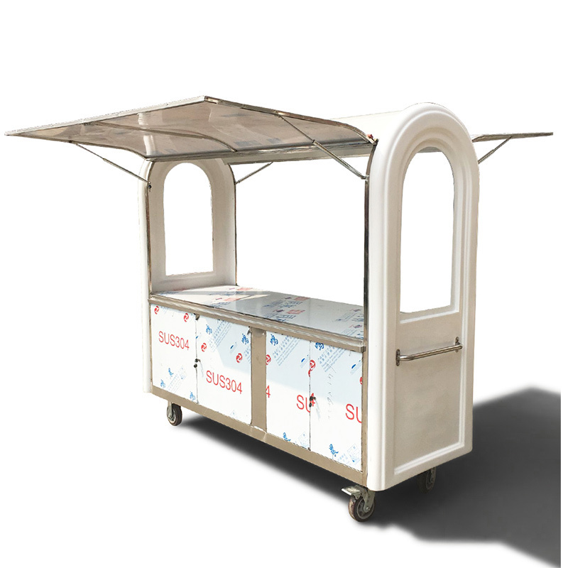 Hot Sale Fashion Customized Design Coffee Cart Outdoor Street Food Cart Trailer