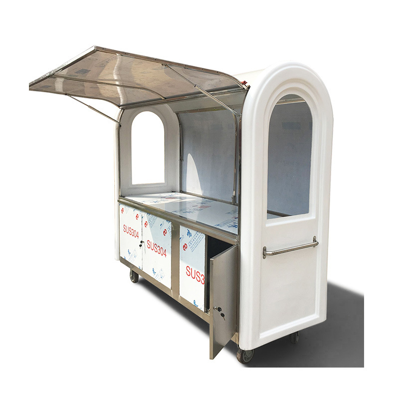 Hot Sale Fashion Customized Design Coffee Cart Outdoor Street Food Cart Trailer