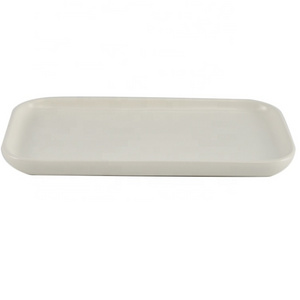 Hotel dinnerware black mini serving tray rectangle shape ceramic food serving tray