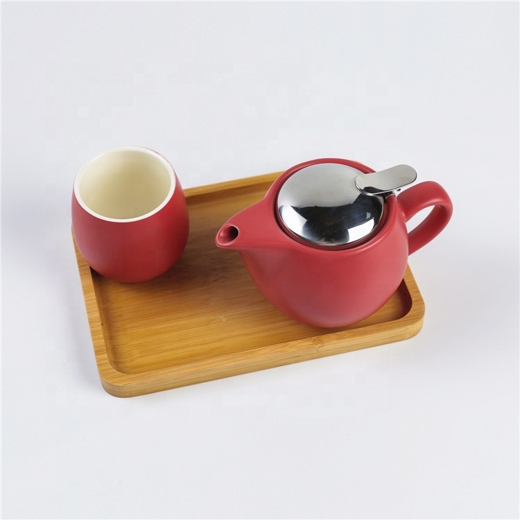 Wholesale modern customized ceramic tea pot and stainless steel strainer tea pot filter