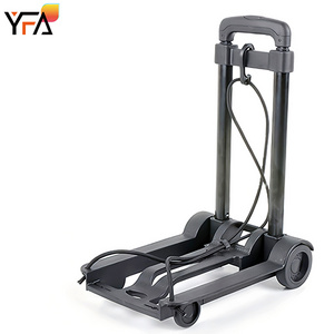 Lightweight Hotel Home Small Folding Trolley Luggage Cart Portable Carrying Carts Foldable Plastic Platform Truck Hand Trolley