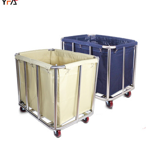 Factory Stainless Steel Multifunction Linen Cart,Hotel Cleaning Laundry Cart wheels housekeeping cart large capacity trolley