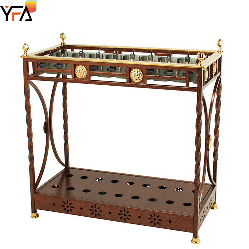 High quality luxury hotel lobby wrought iron umbrella stand with 18-position umbrella lock, self-service umbrella holder stand