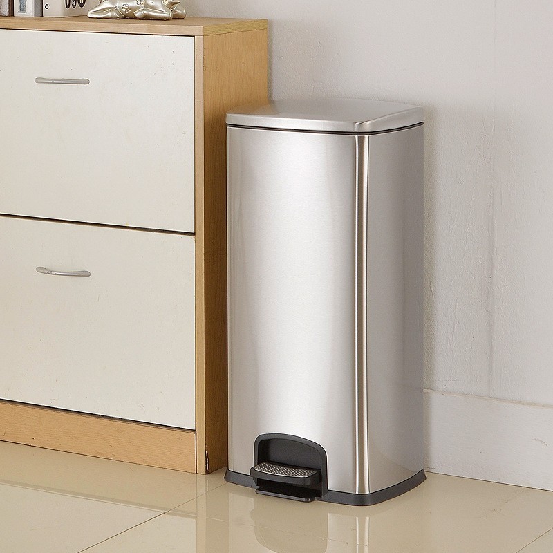 13 Gallon Trash Can stainless steel Kitchen Waste Bin with Odor Protection of Lid with Soft Close Lid with Foot Pedal