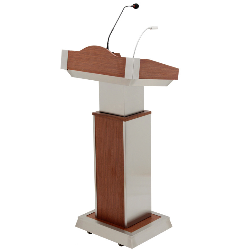 New Style Lift Wood Stainless Steel Digital Podium Lectern For Conference Classroom Church Digital Multimedia Speech Podium