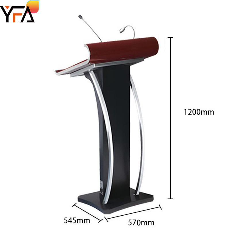 Wooden Rostrum, Professional Church Podium With Microphone Equipment Podium Lecture Speech Podium Stand Classroom Lectern Stand