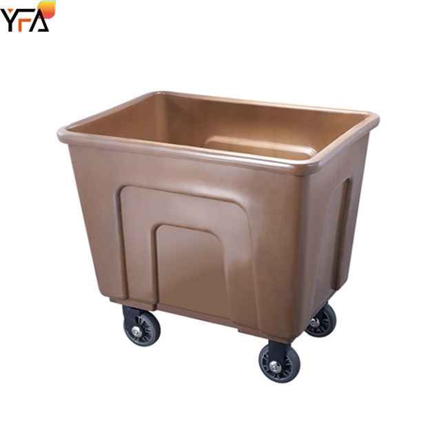 PP plastic laundry cart basket with wheels used for laundry Warehouse Storehouse Plastic linen cube truck black/white/gray/brown