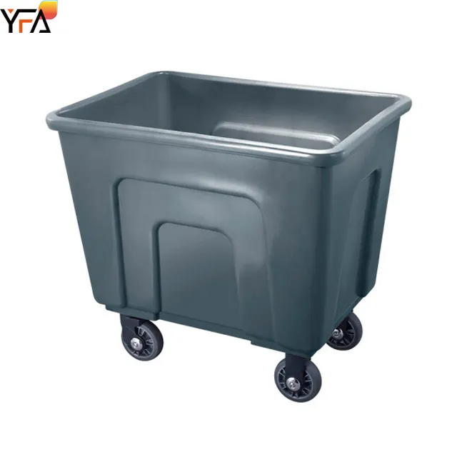 Factory Direct Plastic Laundry Basket, Cleaning Cart with Wheels, Rrectangular Linen Cart, Multi-color&Multi-size, Optional