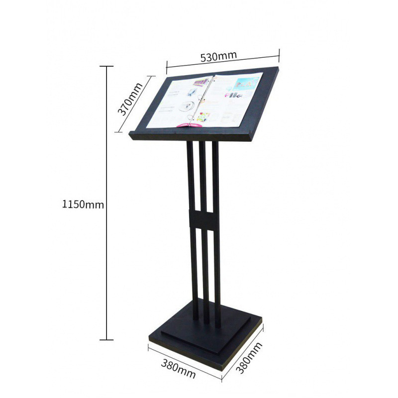 Restaurant Menu Display Stand With Lights Sales Office Contract Publicity Rack A4 Hotel Menu Page Flip Floor Display Stand