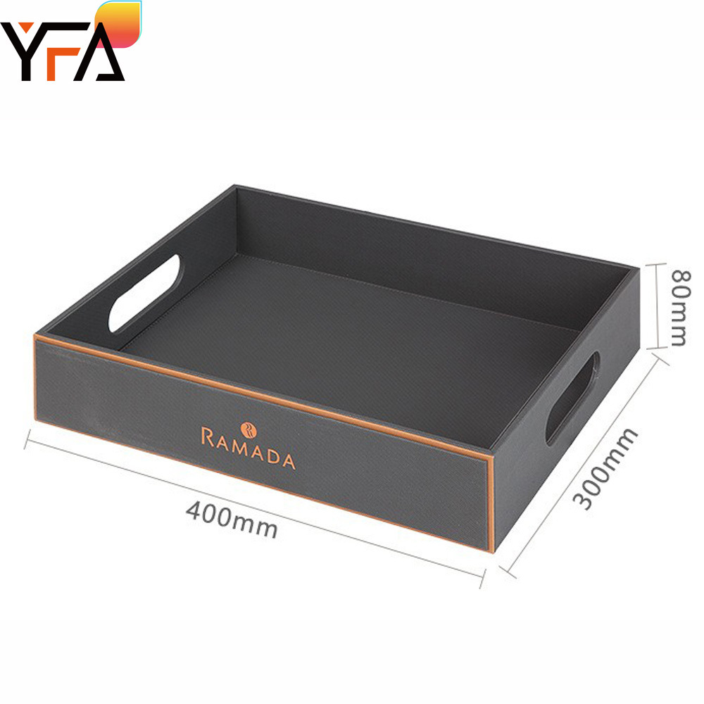 Hotel Guest Room PU Leather Accessories Ice Bucket Service Guide Amenities Tray Holder Set Custom Logo File Folders Ring Binders