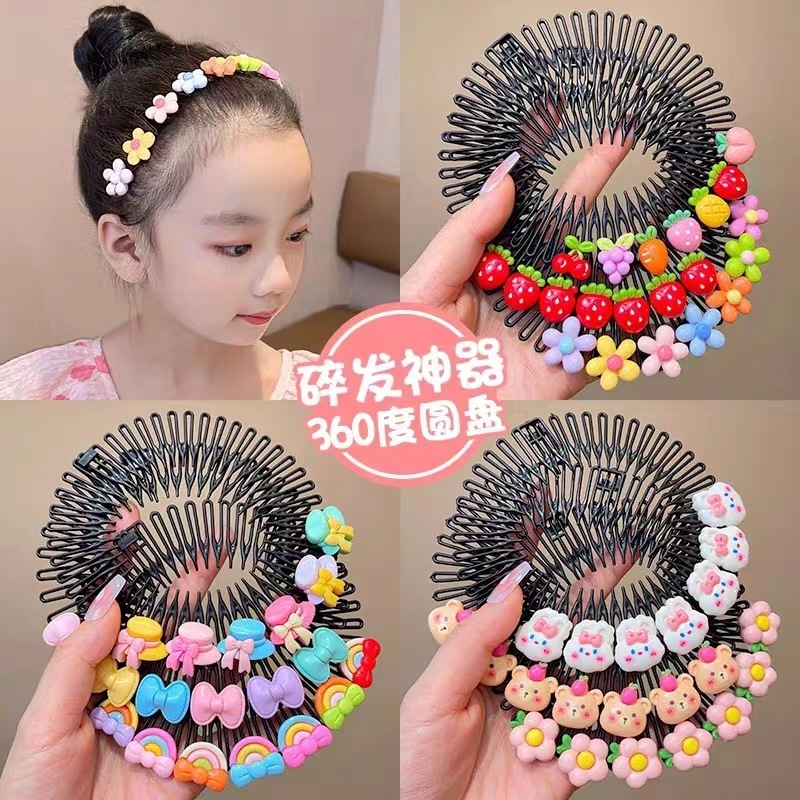 resin girls Metal Wavy Spring Hair Hoop carton Headbands For children Simple Hairband Face Washing Headdress