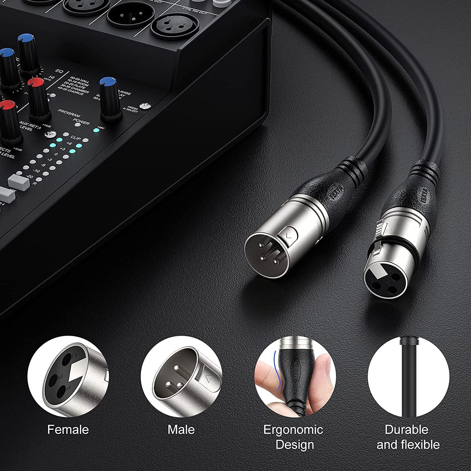 Premium Balanced Audio Interface Microphone Cable 3-Pin XLR Male to Female Mic Speaker Cable XLR Para Microfono