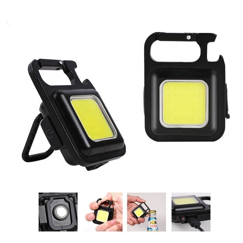 Hot Sale OEM Multi Function Rechargeable Emergency Light COB led Key chain flashlight