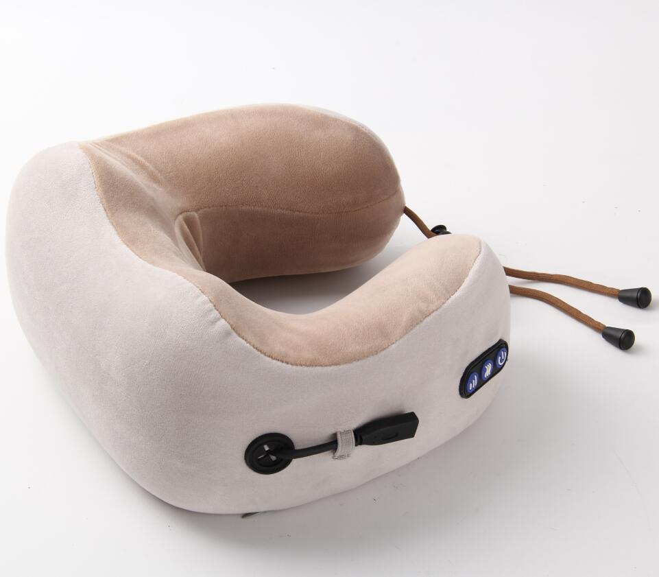 2022 best Massage Pillow Electric Wireless Rechargeable Neck Massager U Shape Travel Vibrating Neck Relaxation Massager Pillow