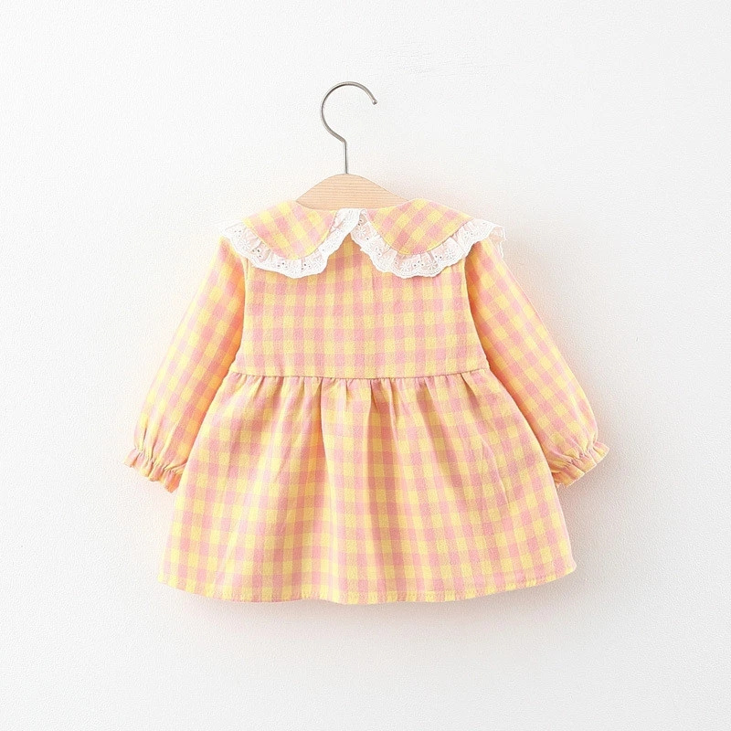 Autumn New Baby Girls Clothes Casual Plaid Party Princess Dress Cotton Kids Clothing Checkered Newborn Dress For 0-3T