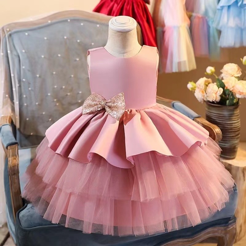 Party Dresses Sleeveless Princess Children's Birthday Summer for 1-3 Years Baby Girls Floral Wedding Dress for Kids Formal YIFAN