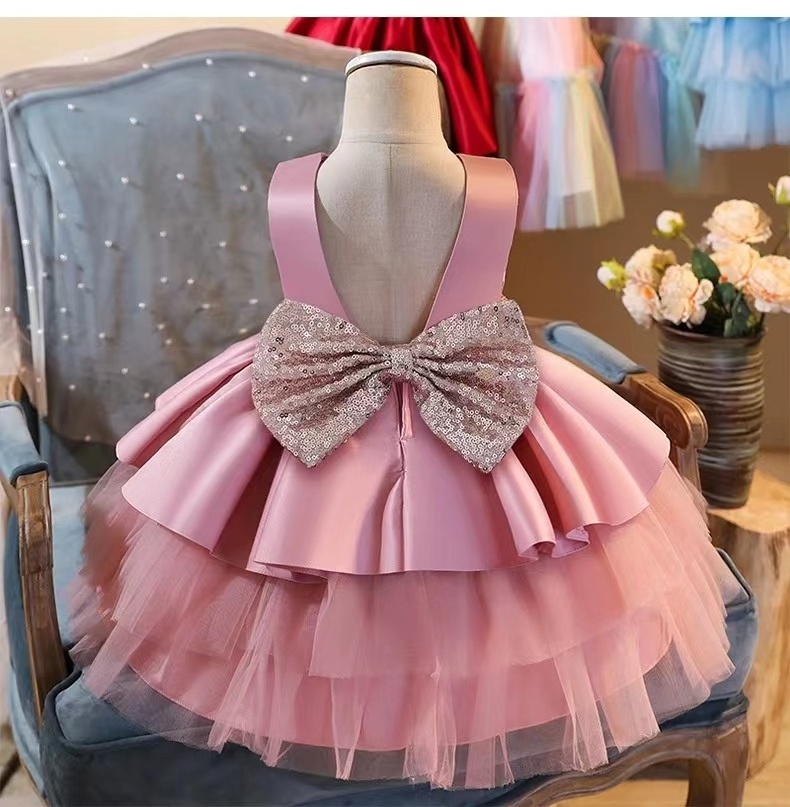 Party Dresses Sleeveless Princess Children's Birthday Summer for 1-3 Years Baby Girls Floral Wedding Dress for Kids Formal YIFAN