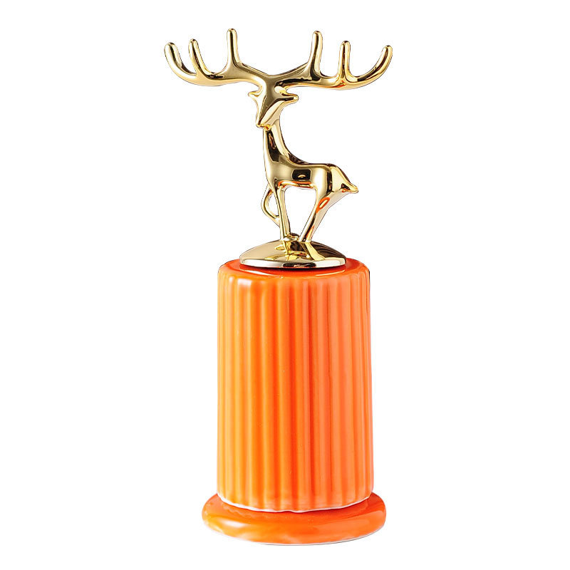 Creative Ceramic Deer Toothpick Box Tabletop Toothpick Holder and Storage Jar with Decorative Touch