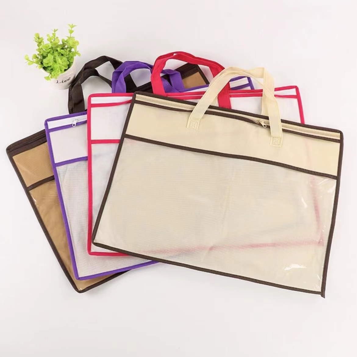 Clear PVC/PE/Vinyl Bag with Handles for Bedsheet Quilt Blanket Pillow Bedding Packaging bag