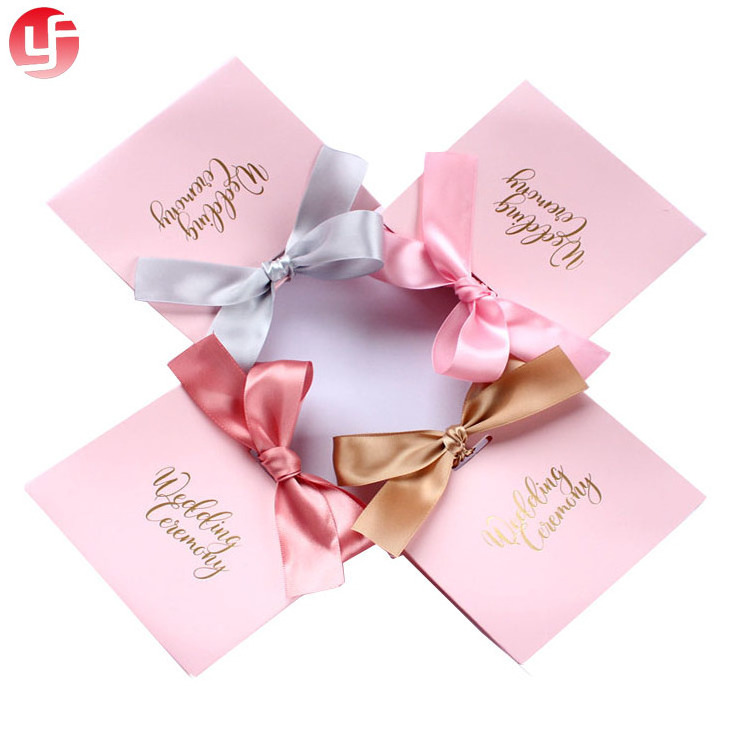 New style sweet indian wedding door gift paper bag pink wedding gift bag with ribbon handle