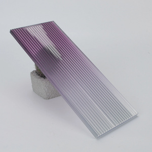 bathroom door Best Price 3mm 6mm 10mm Pressed Fluted Ribbed Pattern Glass purple  Colored gradient Glass