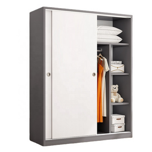 modern grey white wardrobe wooden storage cabinet closet bedroom furniture wardrobe with sliding door