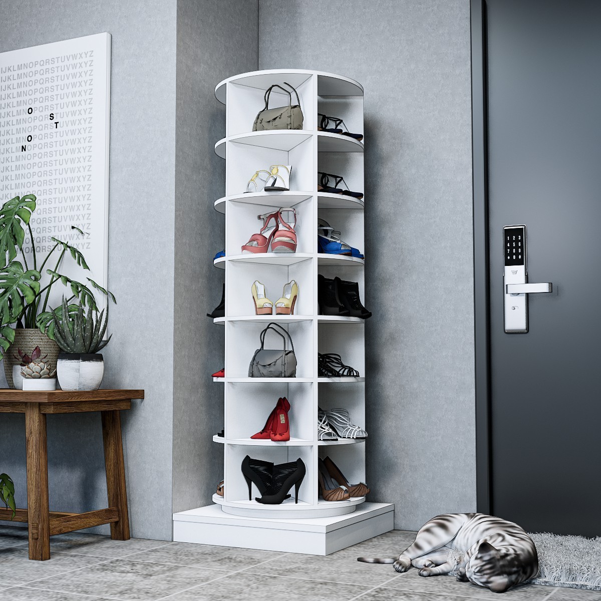 storage rotating shoe rack high quality originalsupports customization7 layers can accommodate 35 pairs of shoes shoe rack tower