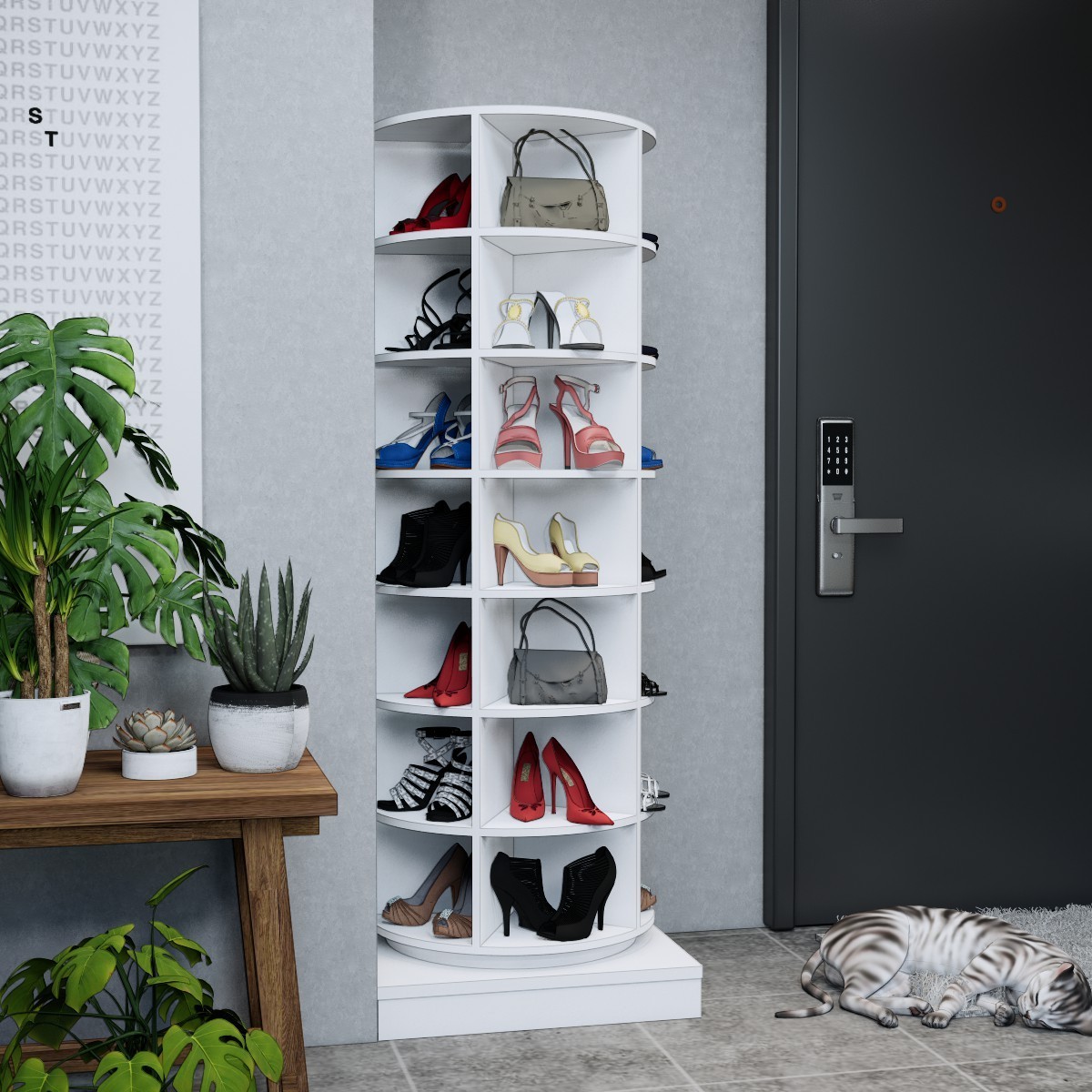 storage rotating shoe rack high quality originalsupports customization7 layers can accommodate 35 pairs of shoes shoe rack tower