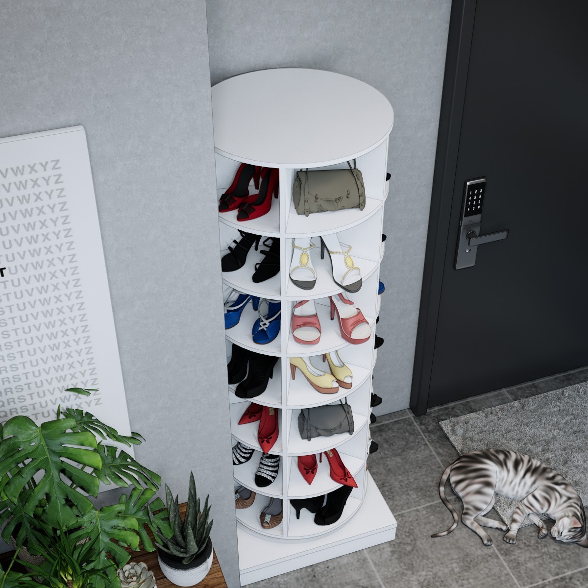 storage rotating shoe rack high quality originalsupports customization7 layers can accommodate 35 pairs of shoes shoe rack tower