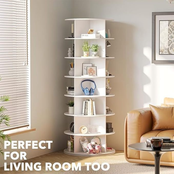 SpaceAid 7 Tier Rotating Shoe Rack Tower Spinning Shoe Display Revolving 360 Shoe Rack Storage