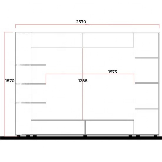 Modern Large Entertainment Unit In White High Gloss With Storage Shelves Wooden TV Cabinet